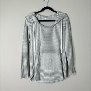 James Perse Light Gray Striped Hoodie